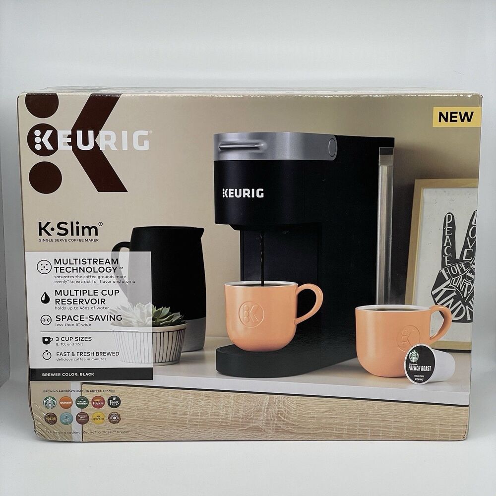 Keurig K-Slim Single Serve K-Cup Pod Coffee Maker Multistream Technology Black